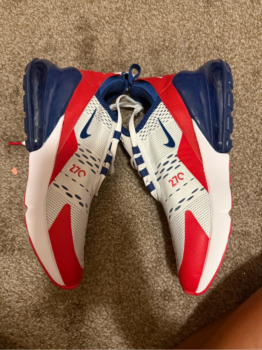 Nike Air Max 270 Sneakers - White, Red & Blue